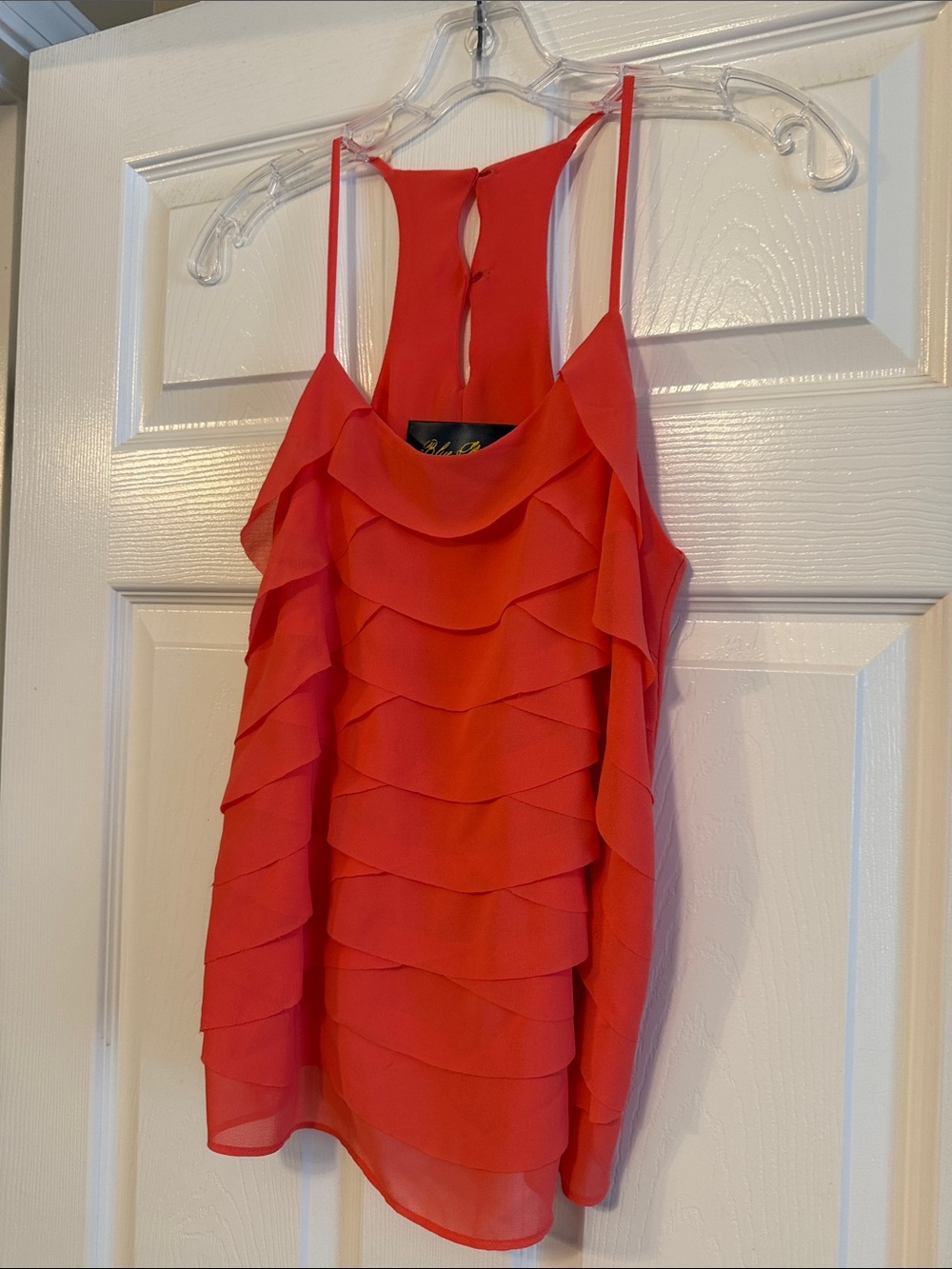 Blue Rain Coral Ruffle Chiffon Camisole